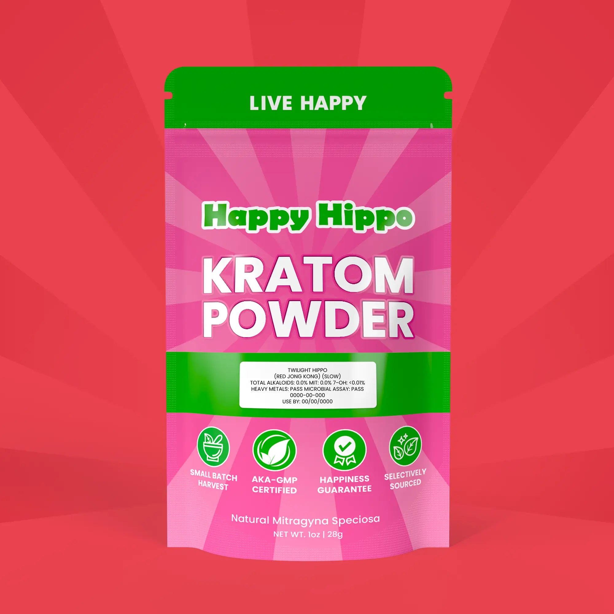 Red Jong Kong Kratom Powder and Capsules | Happy Hippo
