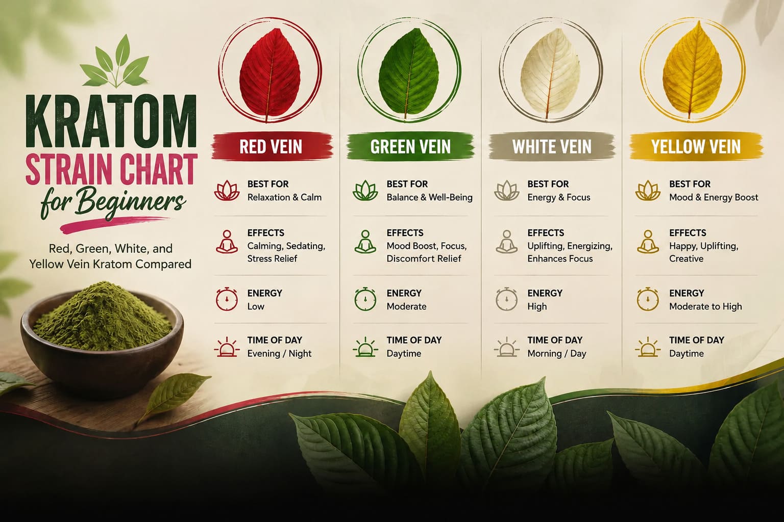 Kratom Strain Chart For Beginners