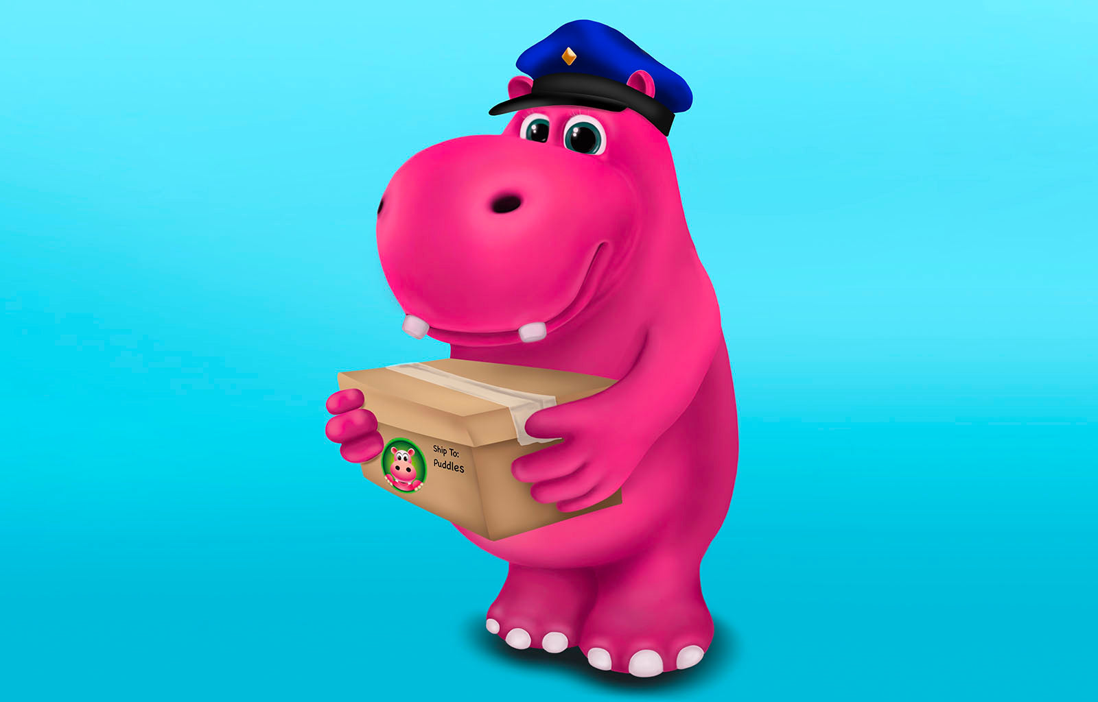 Featured image of Happy Hippo Puddles character shipping a package of kratom powder