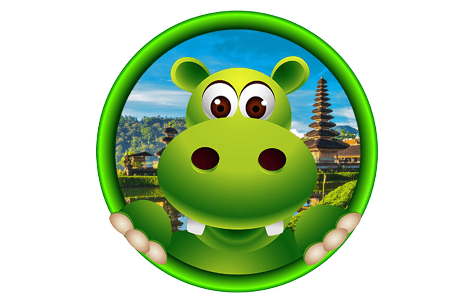 Featured Image of Puddles the Hippo character representing the Happy Hippo Product Green Bali Kratom Powder (Top-Shelf Bali)