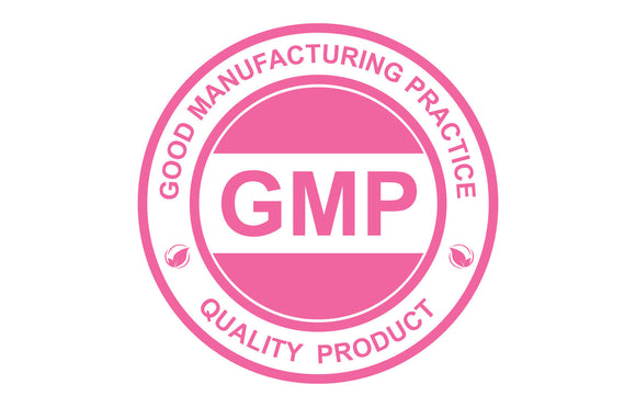 Featured image of the logo for Good Manufacturing Practices (GMP) indicating compliance and that Happy Hippo is a Quality Product