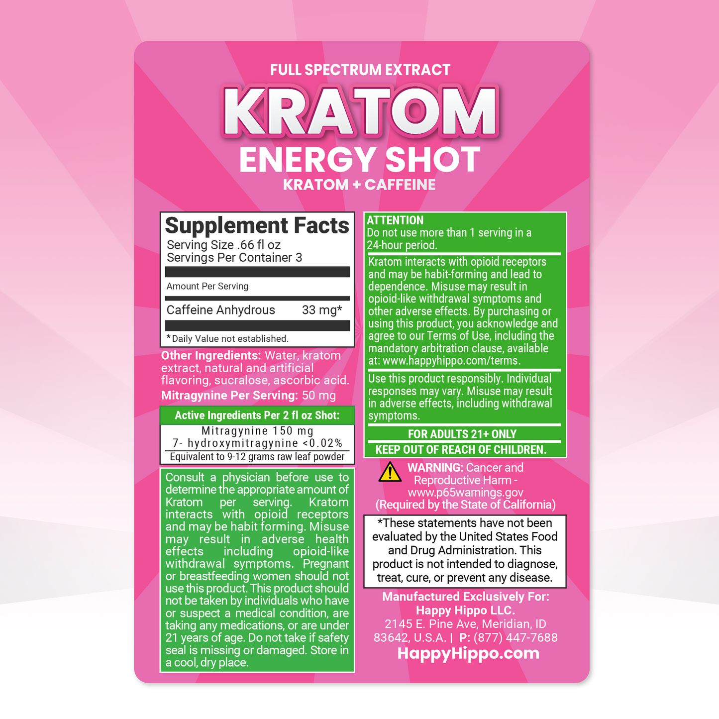 Kratom Energy Shot (Caffeine)