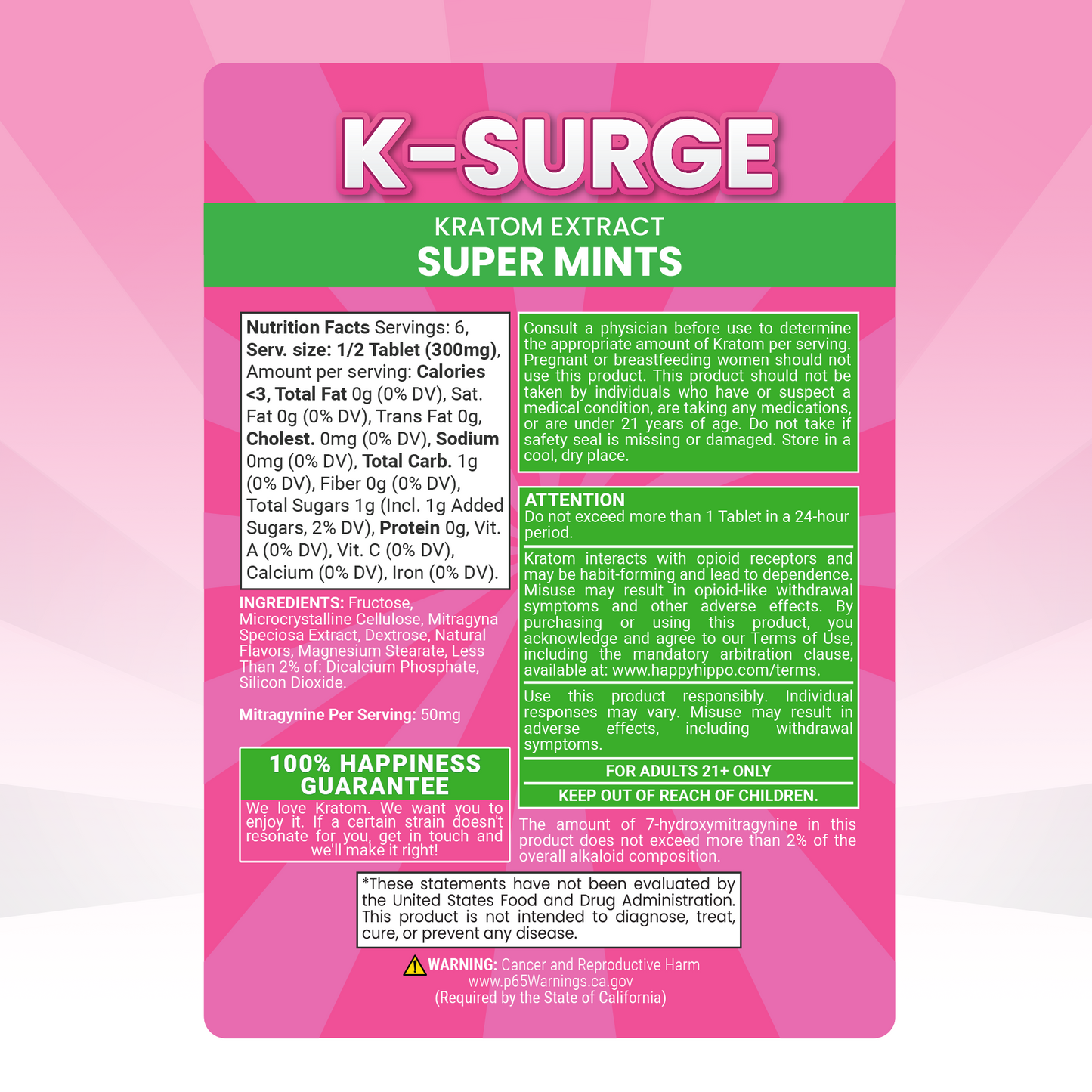 K-Surge Kratom Extract Tablets (3 Count Pack)
