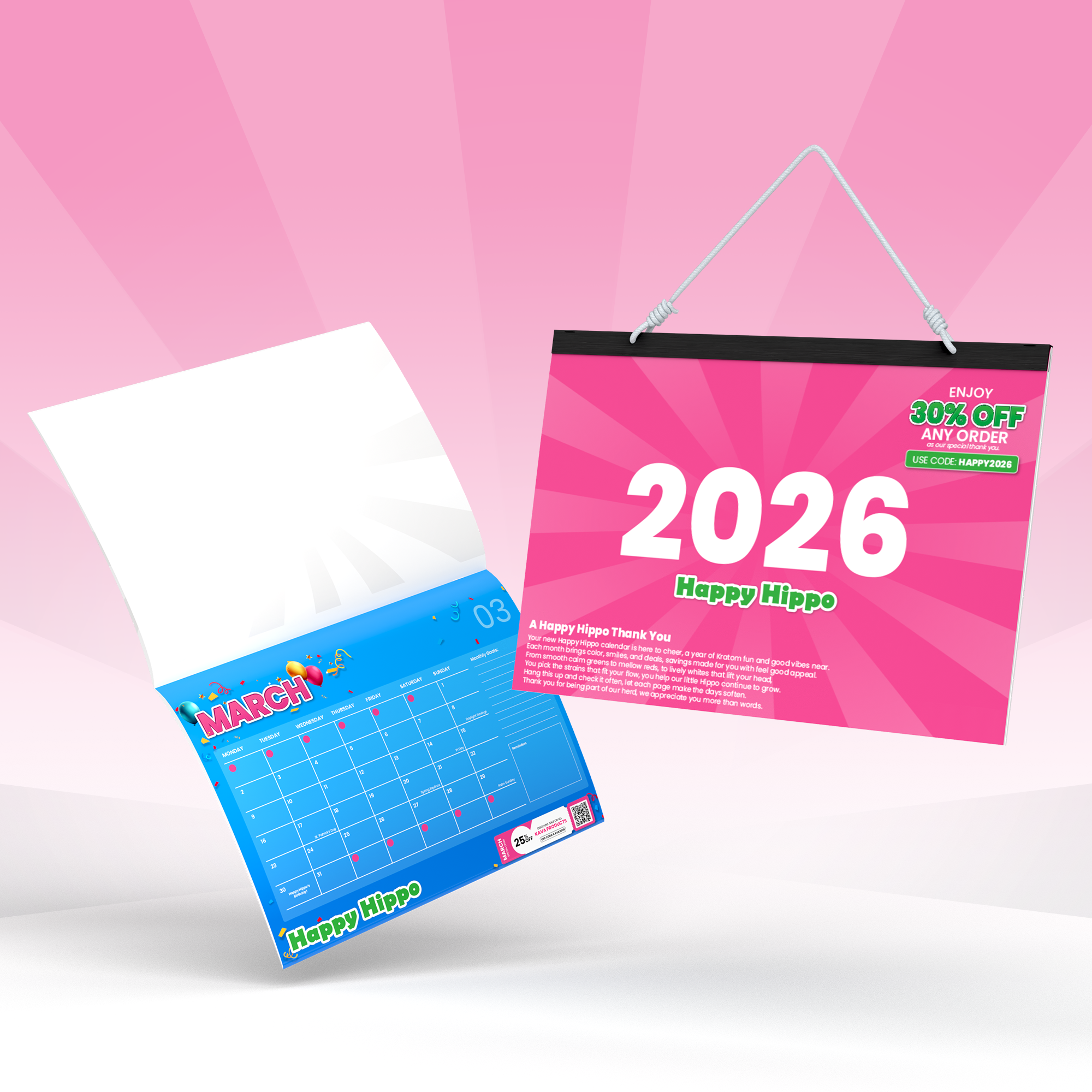 Happy Hippo 2026 Calendar