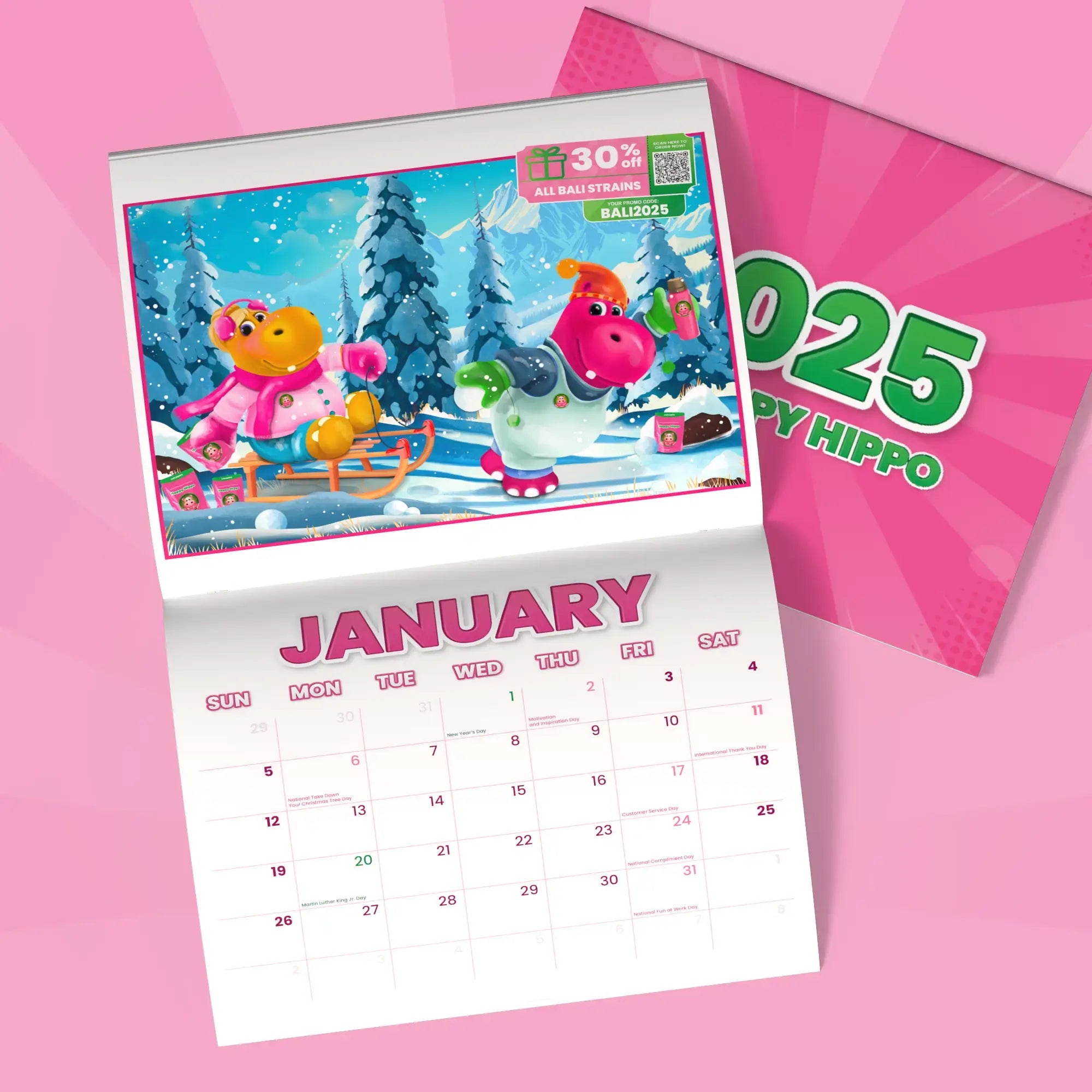 Happy Hippo 2025 Calendar