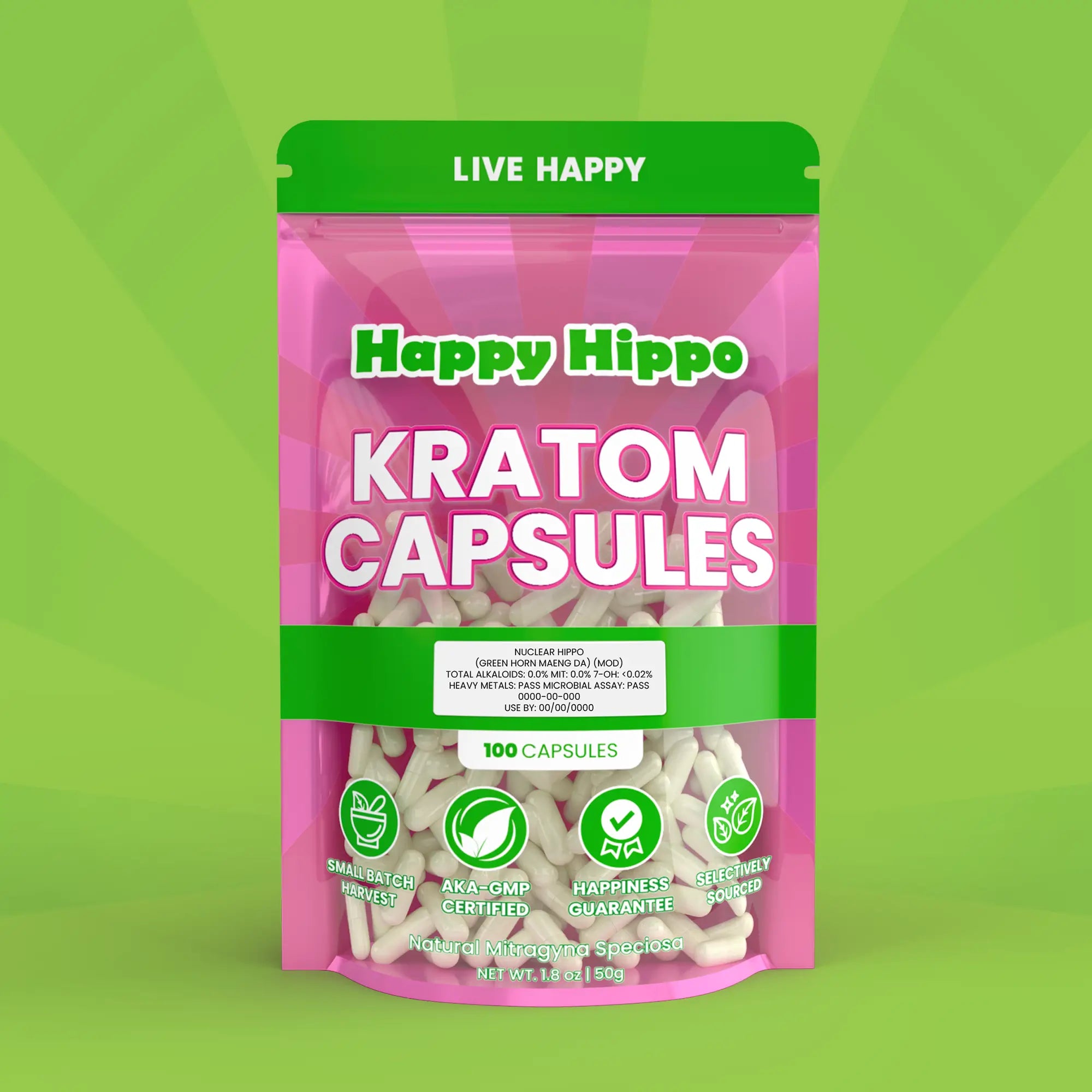 クプナ♡タペストリー♡ホヌ♡153×153♡セルドングリーン♡ Green Horn Maeng Da Balance & Productivity | Happy Hippo