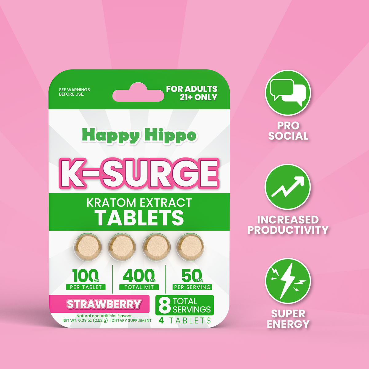 [NEW] K-Surge Kratom Extract Tablets (4 Count Pack)