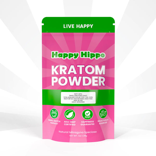 White Jong Kong Kratom Powder and Capsules | Happy Hippo