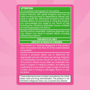 Pink product packaging with green and white text warning and instructions.