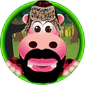 Forum avatar depicting pink hippo character wearing a full beard and mustache, and a sherpa hat, and standing in front of a nepalese background.