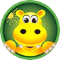 Forum avatar depicting yellow hippo character enjoying the sunshine.