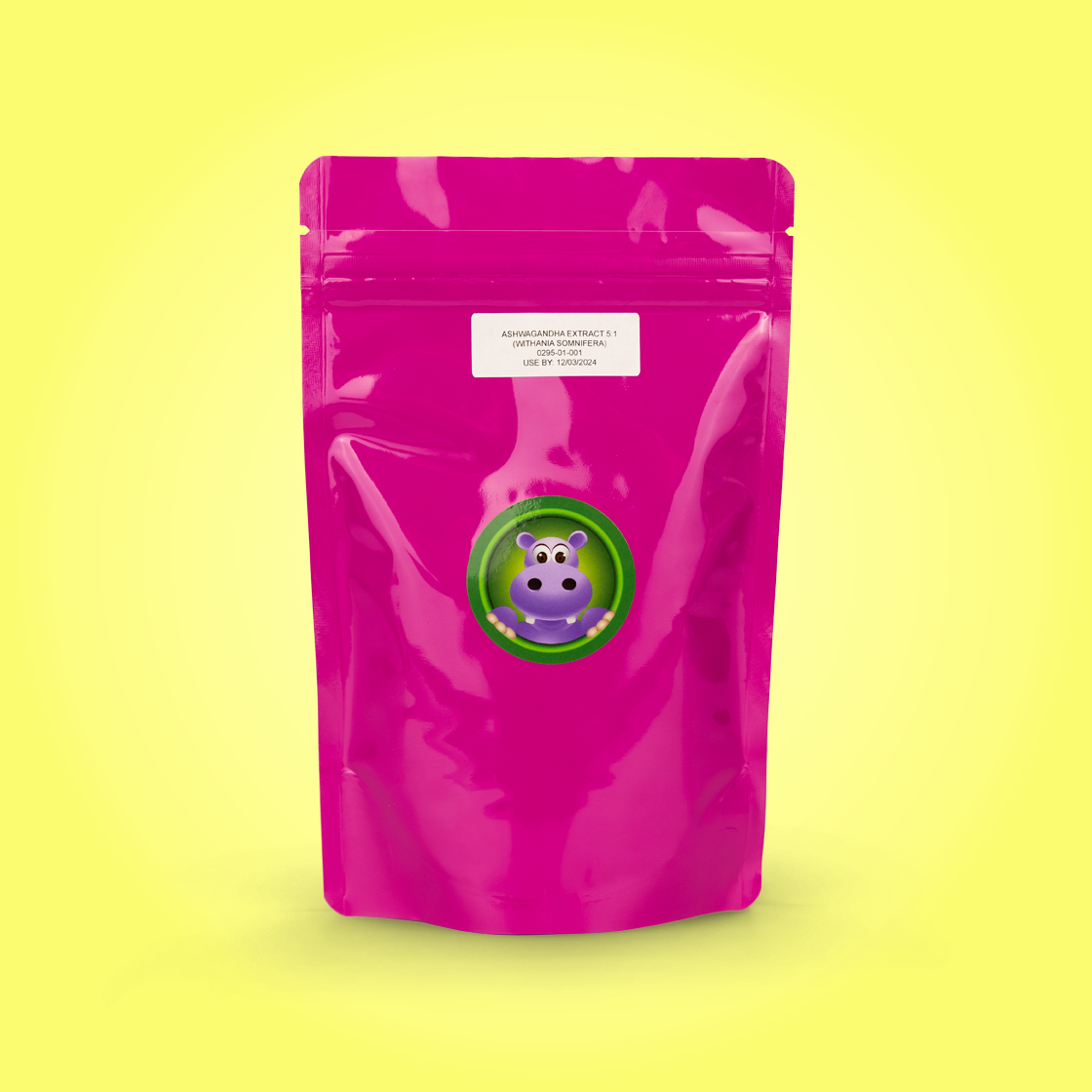 Featured image depicting a pink packet of Ashwagandha root powder (Withania Somnfera).