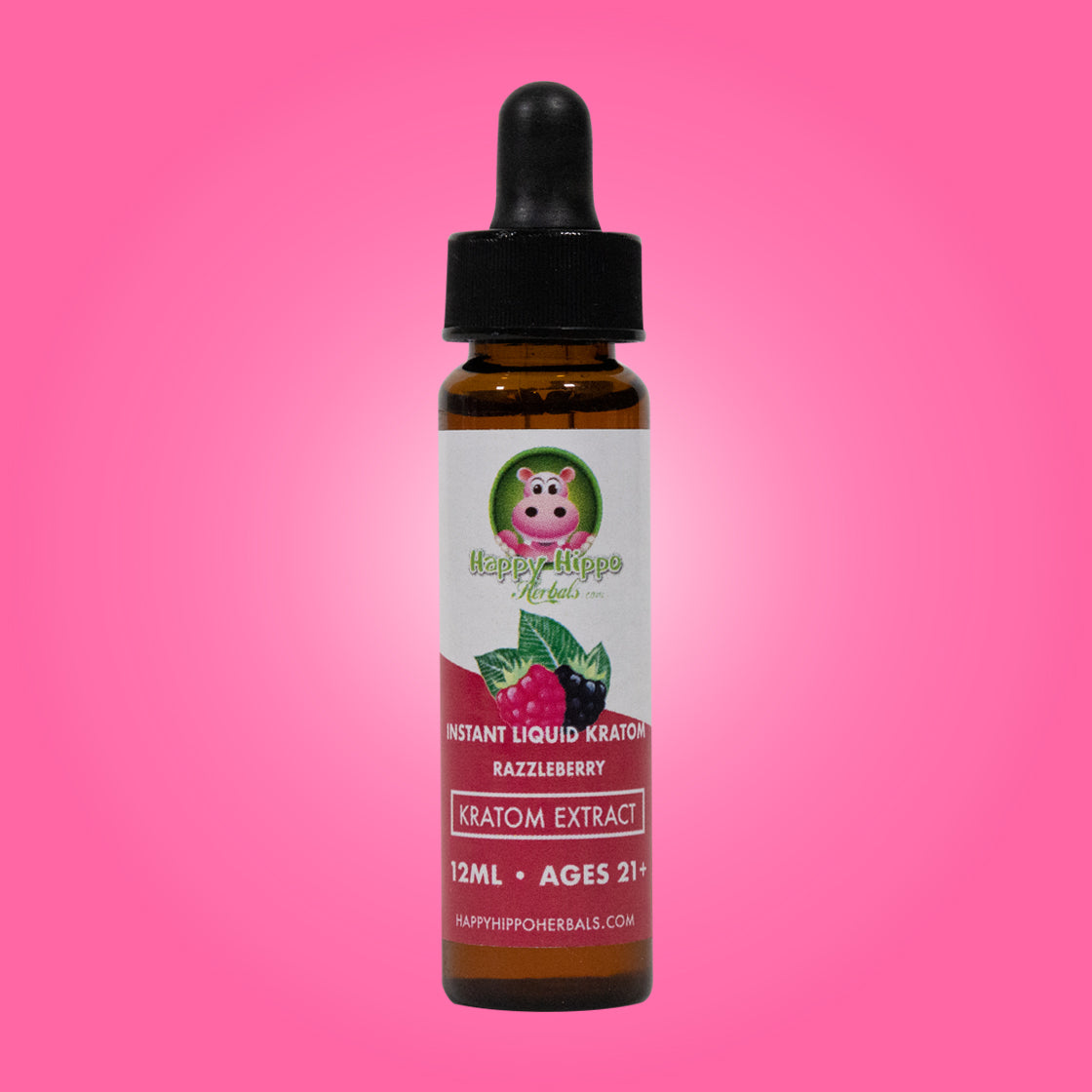 Product Image depicting Instant Kratom Extract in dropper bottle - Razzleberry Flavor