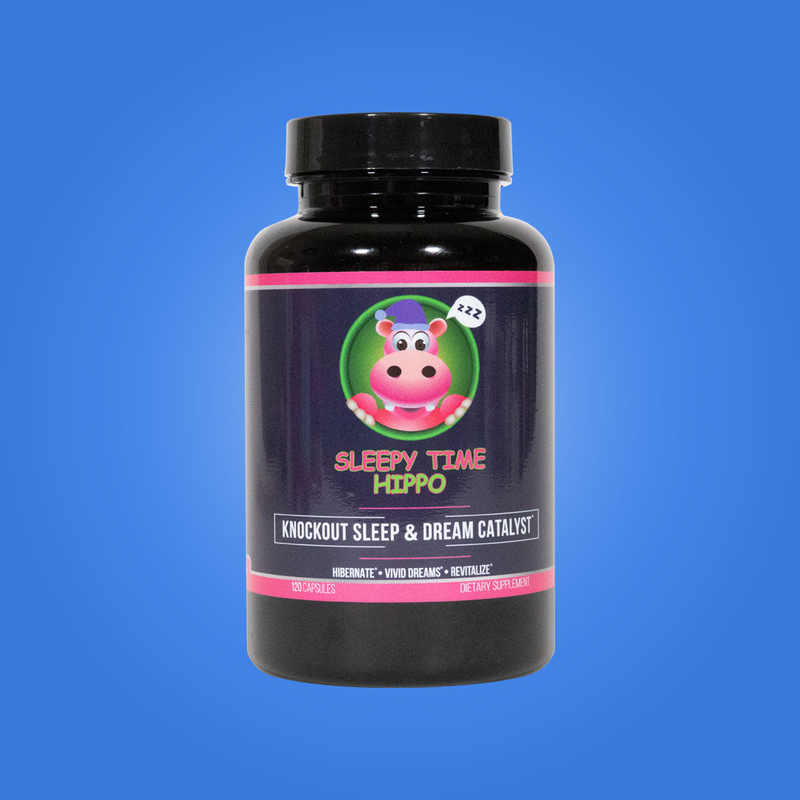 Bottle of Happy Hippo Product Image - Sleepy Time Natural Sleep Aid Capsules